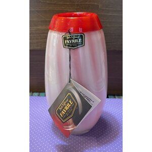 Dale Tiffany Favrile Art Glass Hand Blown Vase Red White NEW Vintage 8‎ Inch